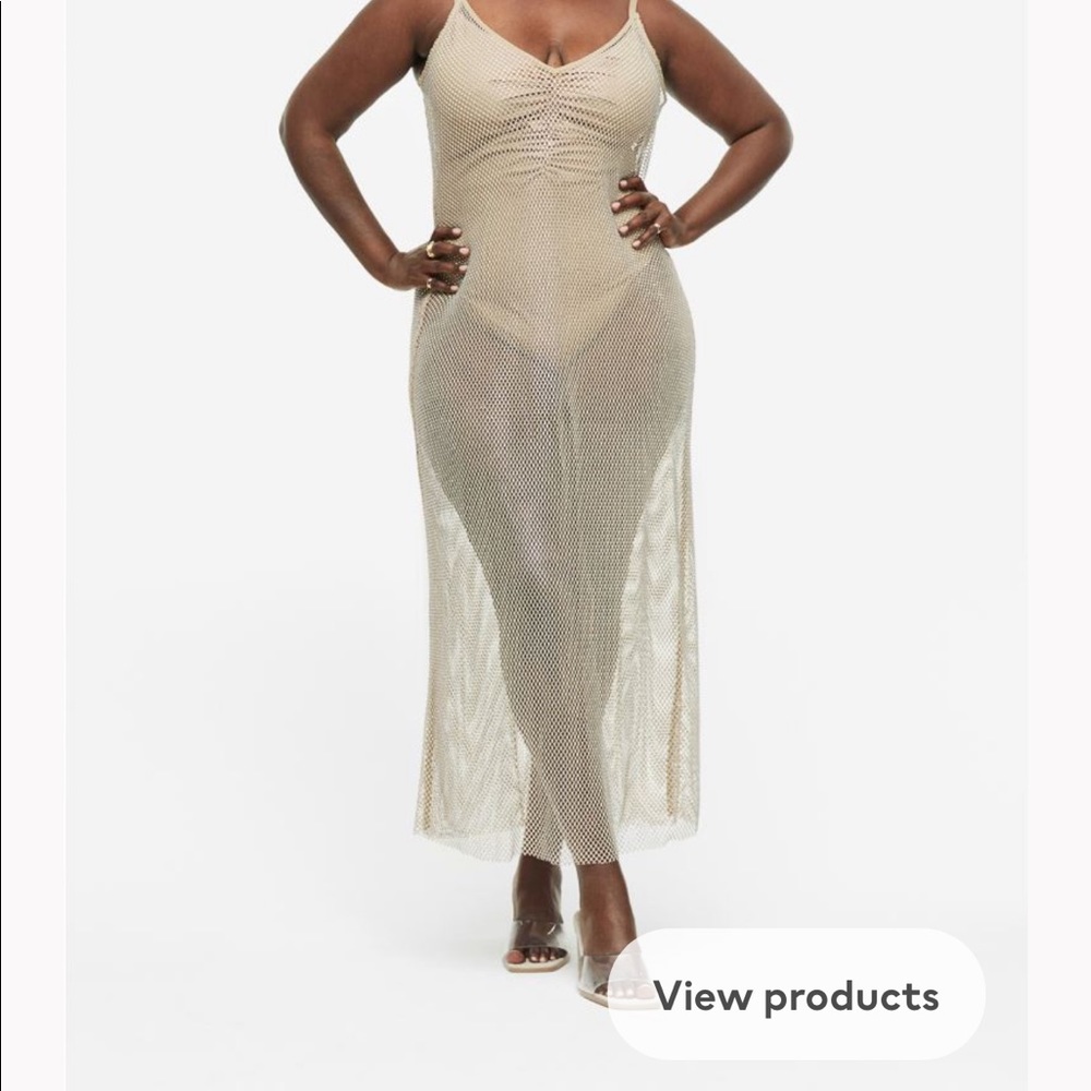 Embellished Mesh Dress